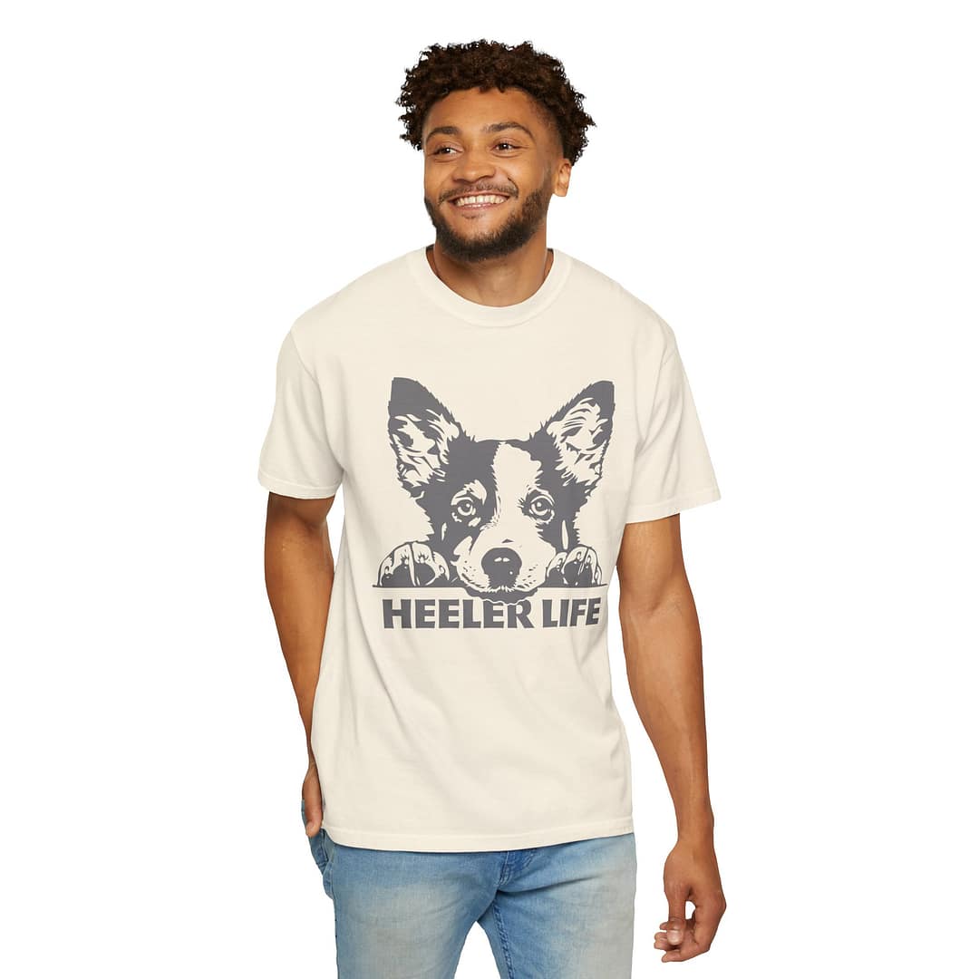 Heeler Life Unisex Garment-Dyed T-Shirt - Perfect for Dog Lovers - Image 2