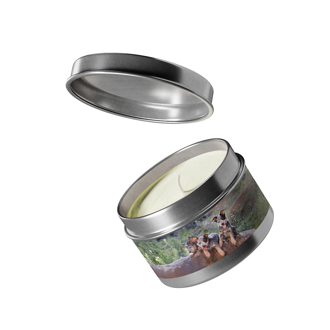 Nature-Inspired Tin Candles with Heelers - Image 4