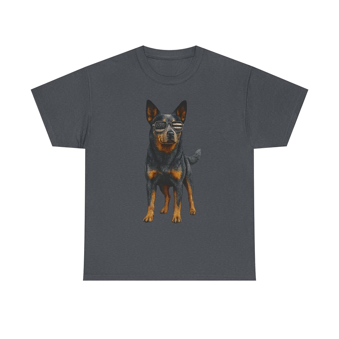 Blue Heeler Flag Sunglasses Unisex Heavy Cotton Tee - Image 7