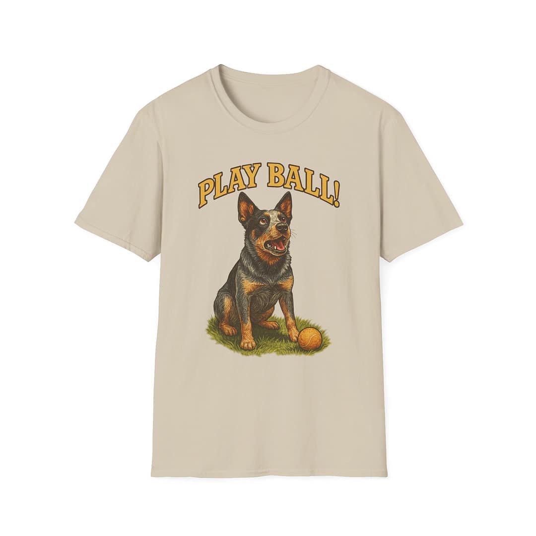 Play Ball! Dog Graphic Unisex Softstyle T-Shirt