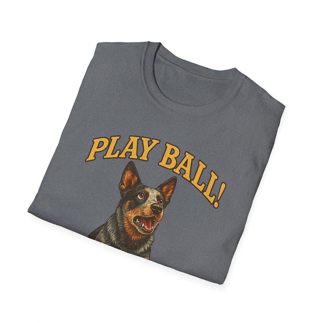 Play Ball! Dog Graphic Unisex Softstyle T-Shirt - Image 8