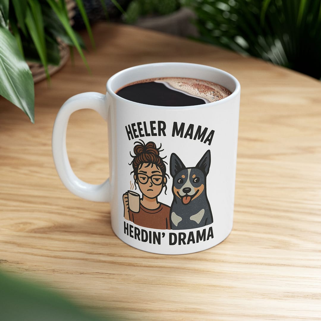 Heeler Mama, Herdin' Drama Ceramic Mug - Image 3