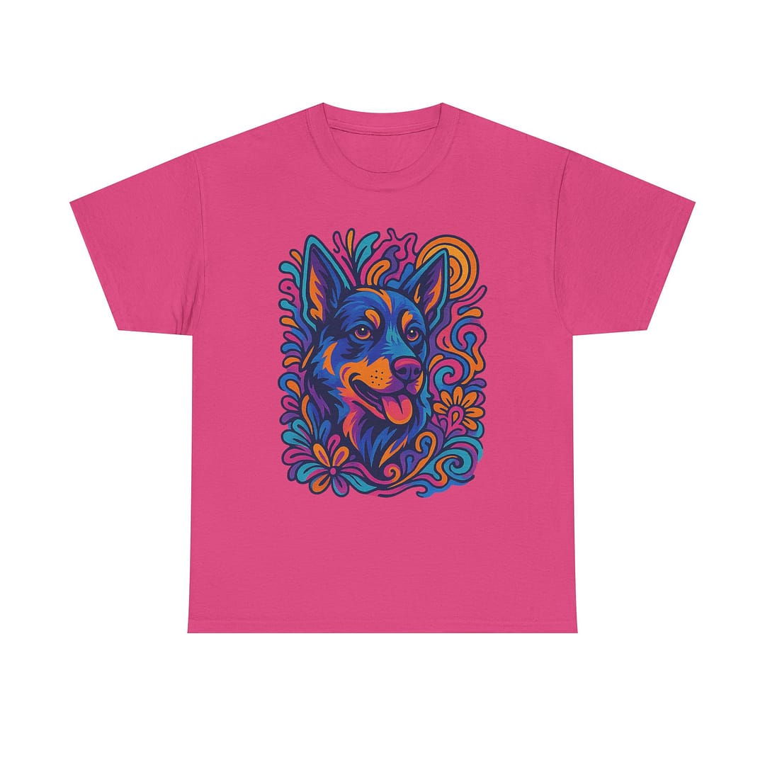 Vibrant Blue Heeler Art Unisex Heavy Cotton Tee - Image 7