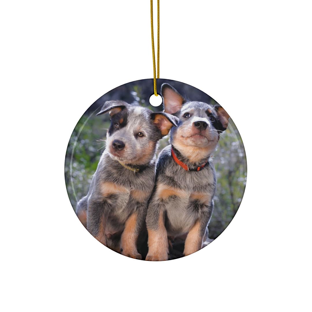 Heeler Pups Ceramic Ornaments - 2-Sided Holiday Decor & Gifts