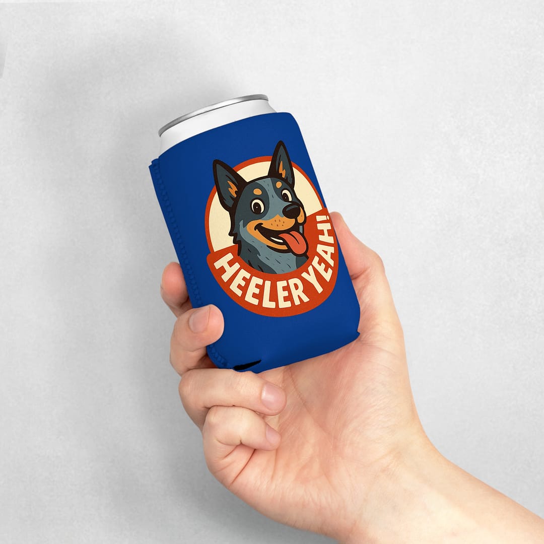 Heeler Yeah! Dog-Themed Can Cooler Sleeve - Fun Beverage Insulator for Pet Lovers - Image 4