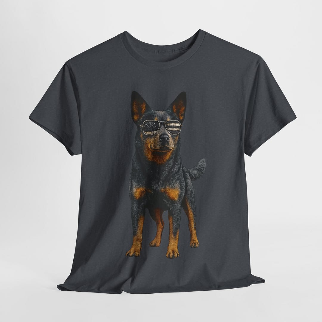 Blue Heeler Flag Sunglasses Unisex Heavy Cotton Tee - Image 8