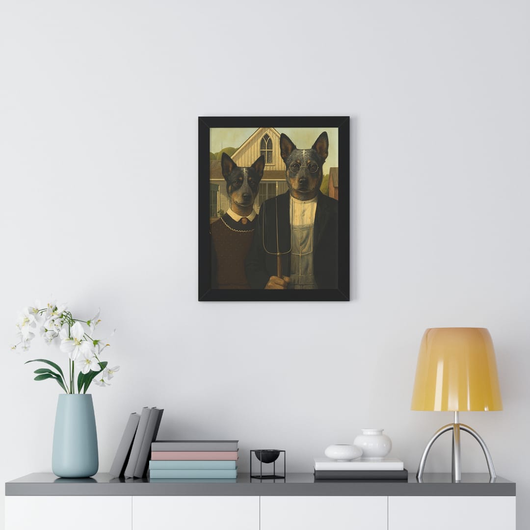 Whimsical Heeler-Themed Framed Vertical Poster - Perfect for Home Decor - Image 2