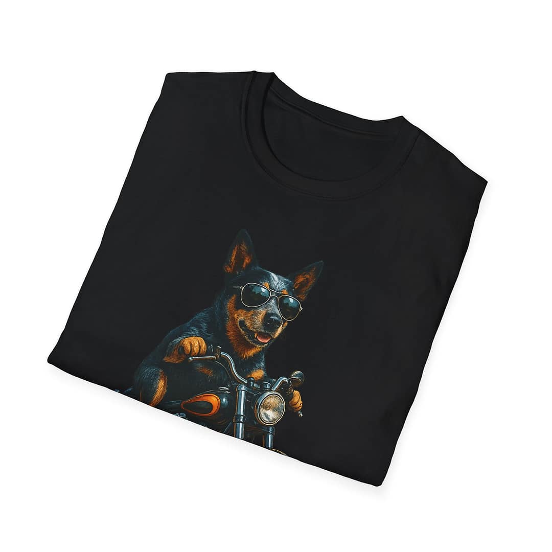 Blue Heeler Biker Unisex T-Shirt - Image 2