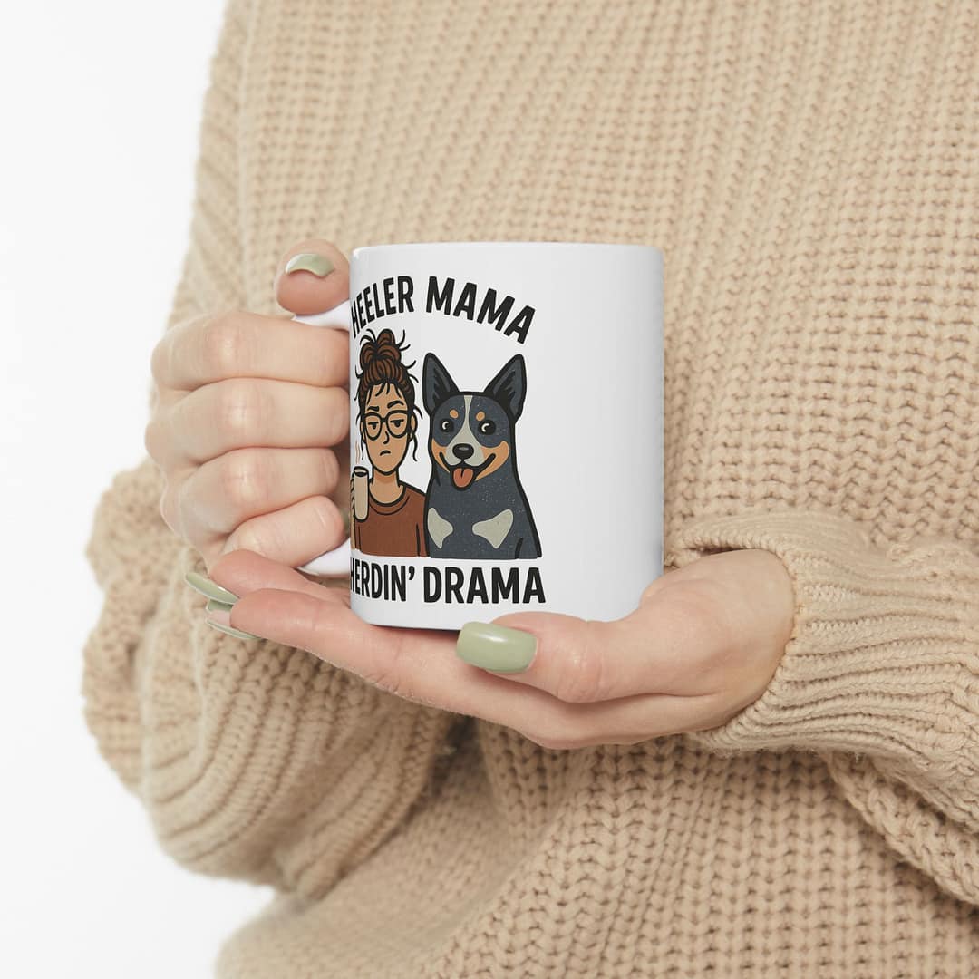 Heeler Mama, Herdin' Drama Ceramic Mug - Image 2
