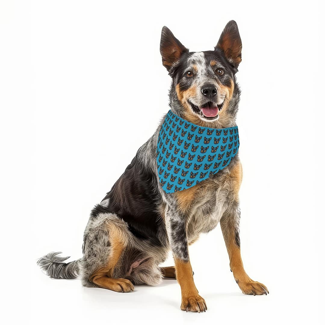 Cute Blue Heeler Print Pet Bandana Collar - Stylish & Fun Accessory - Image 2