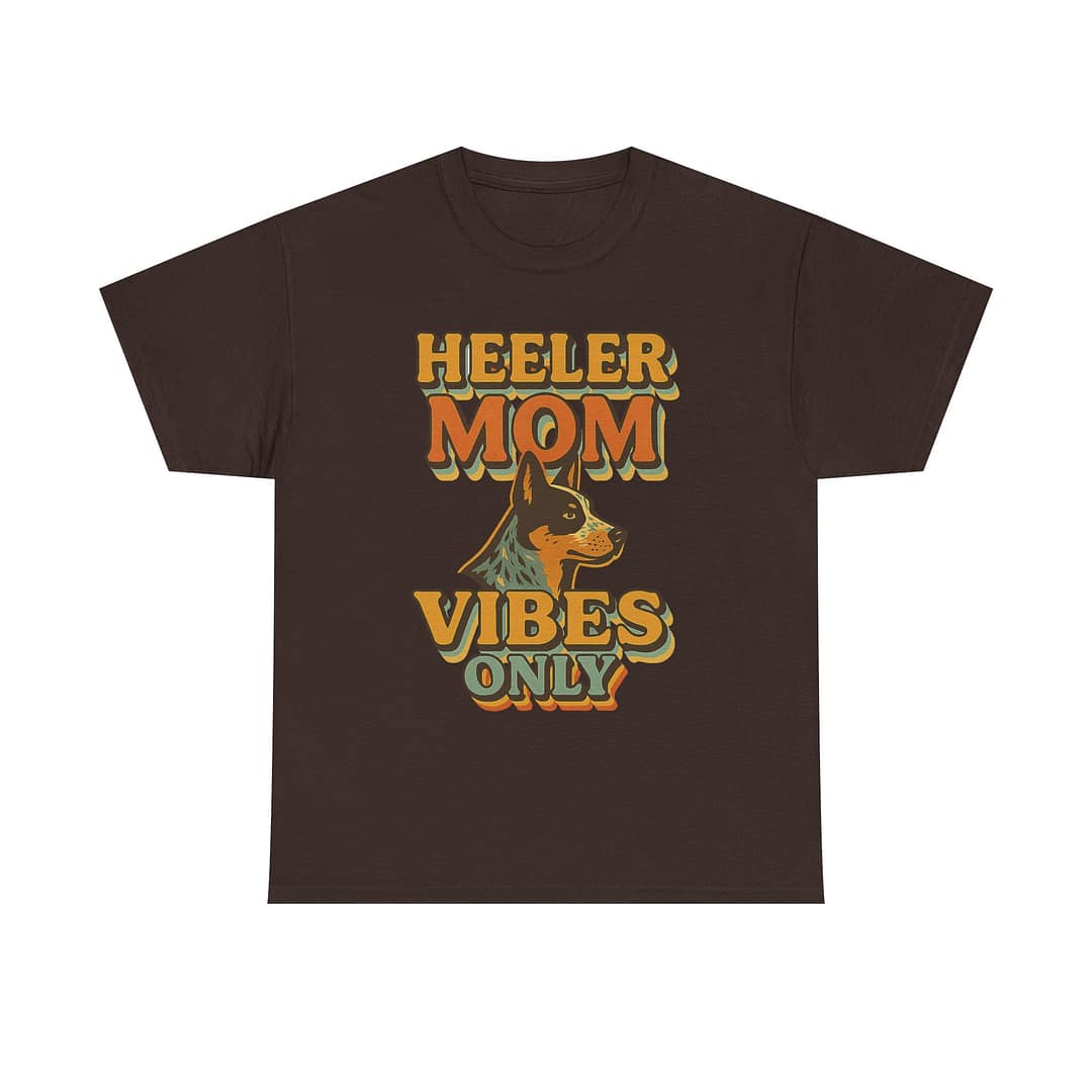 Heeler Mom Vibes Only T-Shirt - Unisex Heavy Cotton Tee for Dog Lovers - Image 6