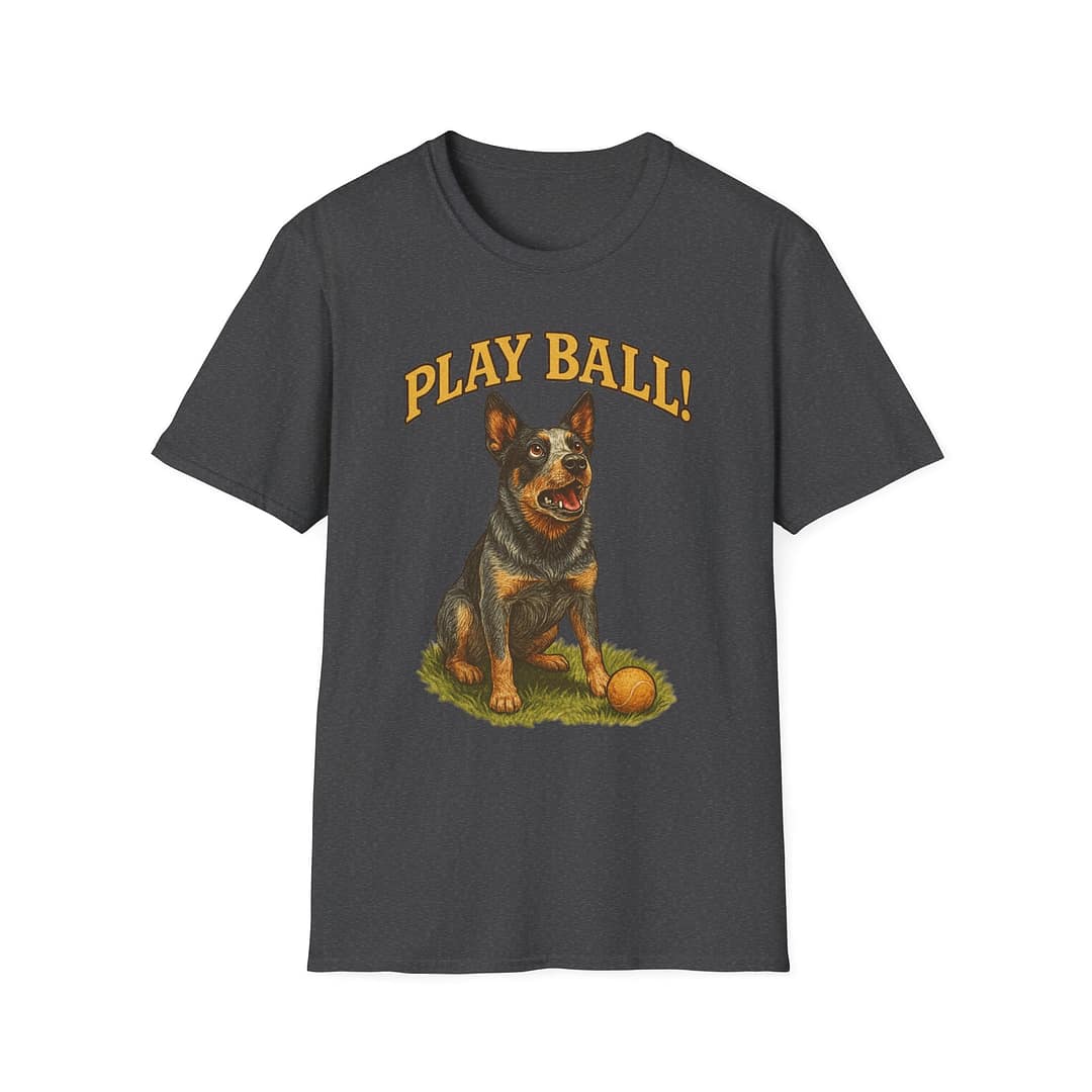 Play Ball! Dog Graphic Unisex Softstyle T-Shirt - Image 9