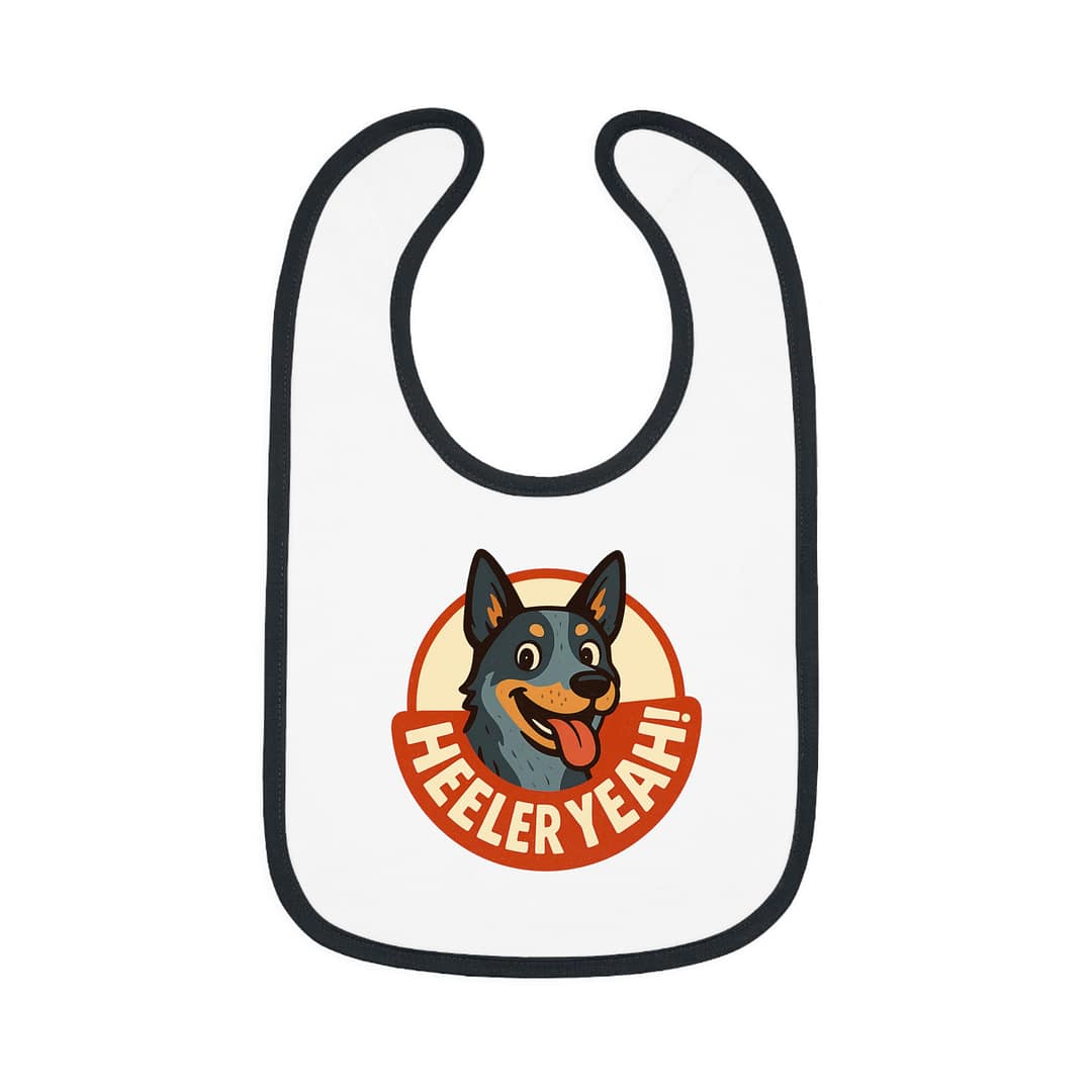 Cute Heeler-Themed Baby Bib - 'Heeler Yeah!' Design