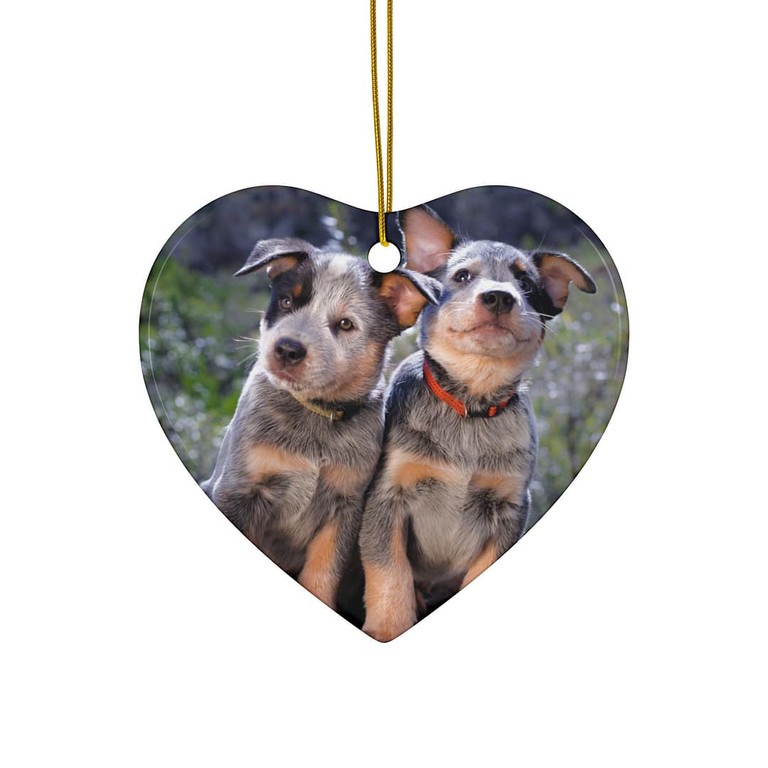 Heeler Pups Ceramic Ornaments - 2-Sided Holiday Decor & Gifts - Image 3