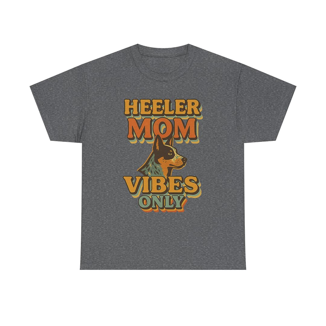 Heeler Mom Vibes Only T-Shirt - Unisex Heavy Cotton Tee for Dog Lovers - Image 8