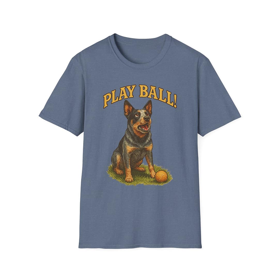 Play Ball! Dog Graphic Unisex Softstyle T-Shirt - Image 10