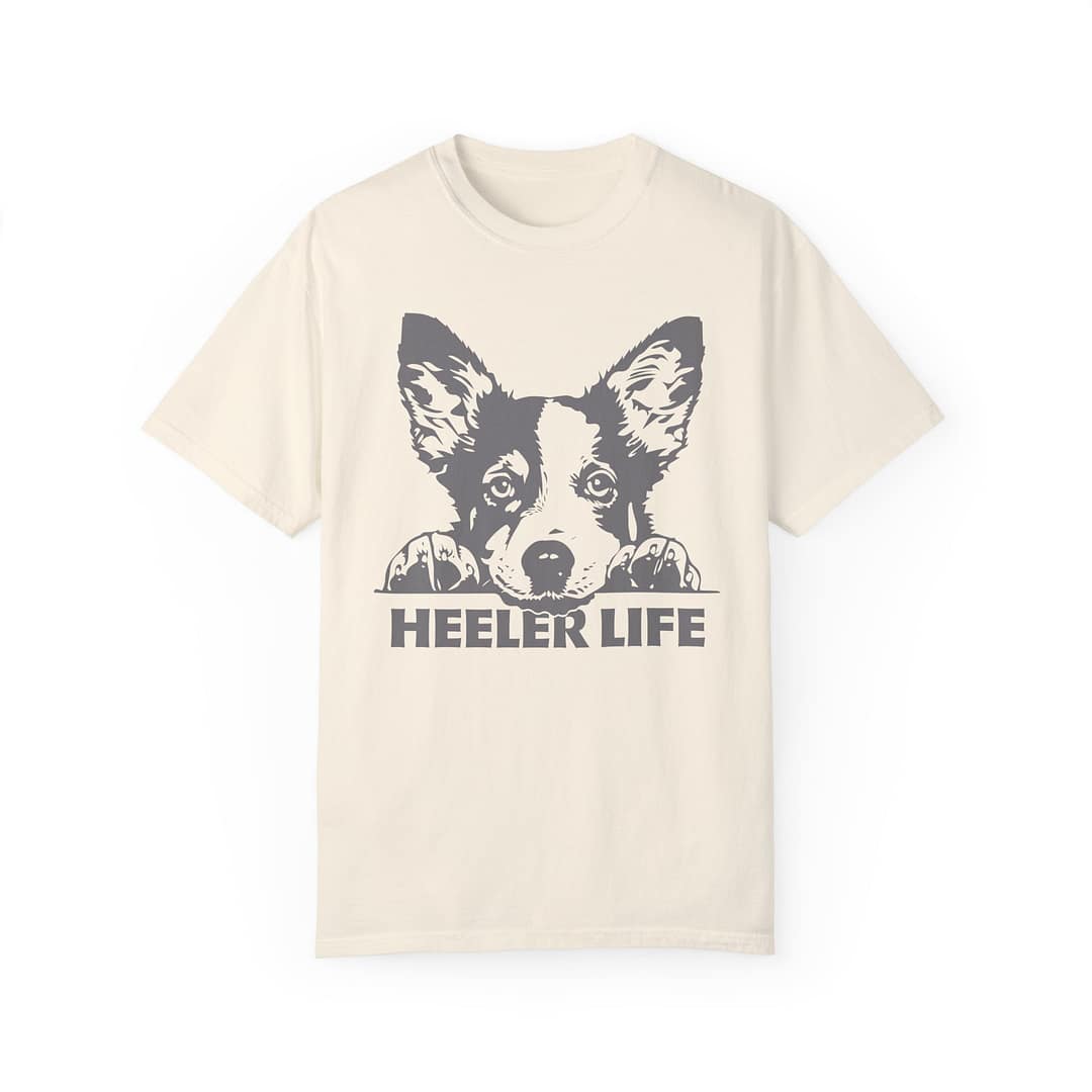 Heeler Life Unisex Garment-Dyed T-Shirt - Perfect for Dog Lovers