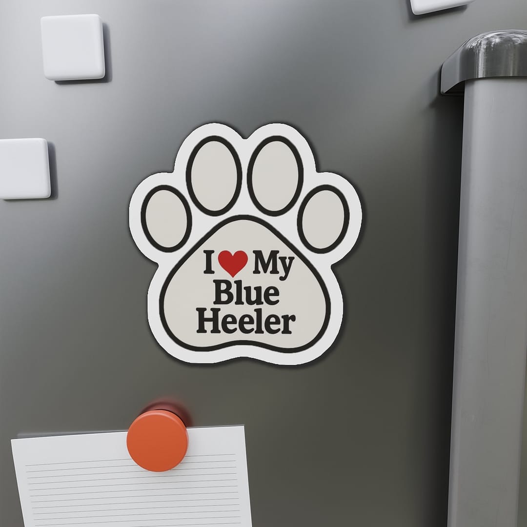 I Love My Blue Heeler Die-Cut Car Magnet - Image 2
