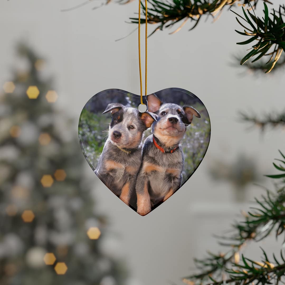 Heeler Pups Ceramic Ornaments - 2-Sided Holiday Decor & Gifts - Image 4