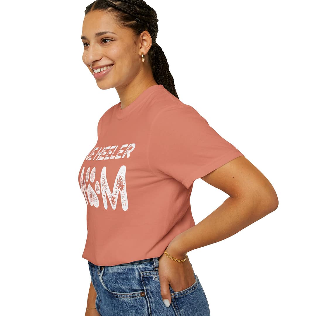 Blue Heeler Mom T-Shirt - Unisex Garment-Dyed Tee for Dog Lovers - Image 3