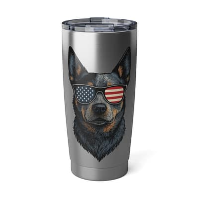 Vagabond 20oz Blue Heeler Tumbler with Patriotic Design
