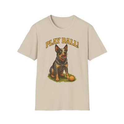 Play Ball! Dog Graphic Unisex Softstyle T-Shirt