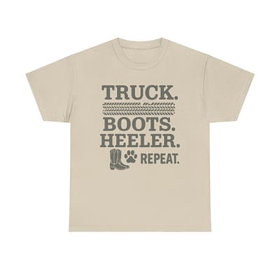 Truck Boots Heeler Repeat Unisex Heavy Cotton Tee