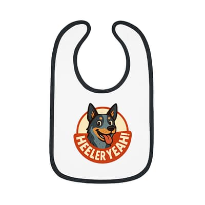 Cute Heeler-Themed Baby Bib - 'Heeler Yeah!' Design