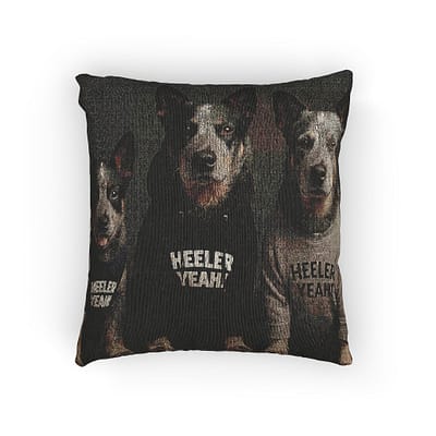 Funny Dog Woven Pillow - Heeler Yeah! Decorative Throw Cushion for Pet Lovers